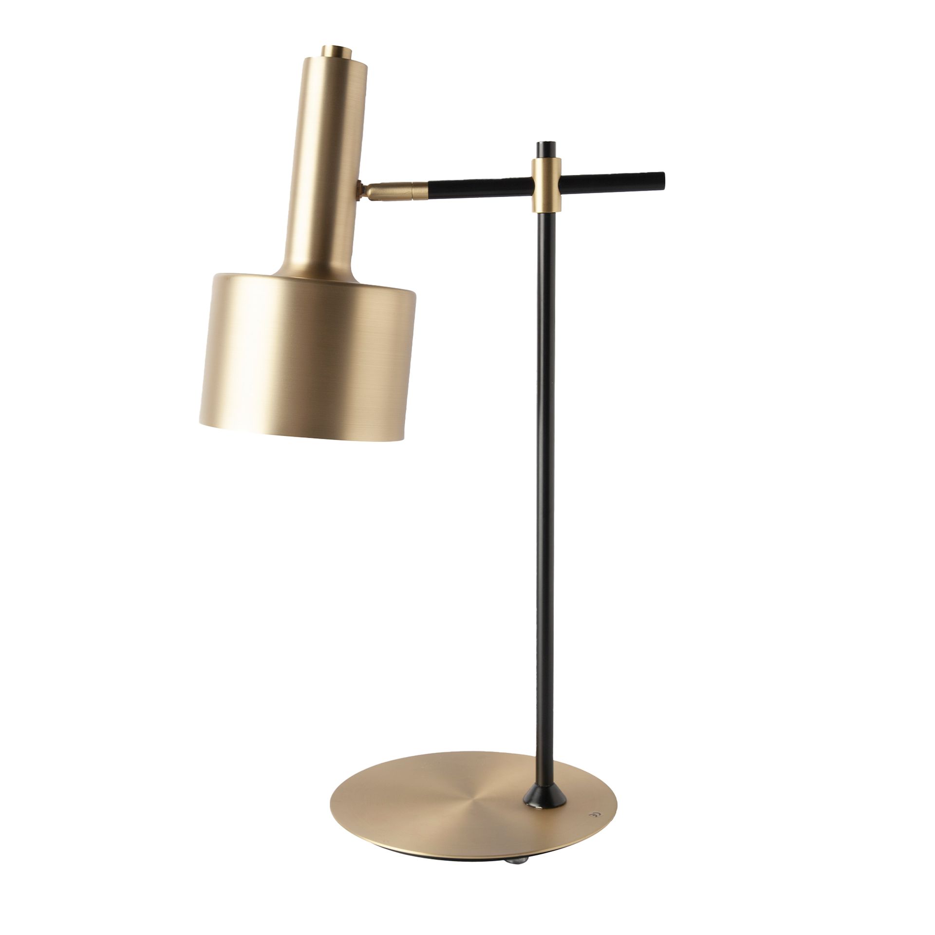 Lampe de bureau en aluminium doré et acier noir – Angel Cerdá