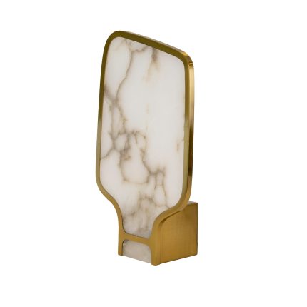 Lampe de table en pierre naturelle d’Alabâtre et acier poli doré – Angel Cerdá