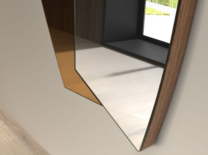 Miroir mural forme organique noyer – Angel Cerdá