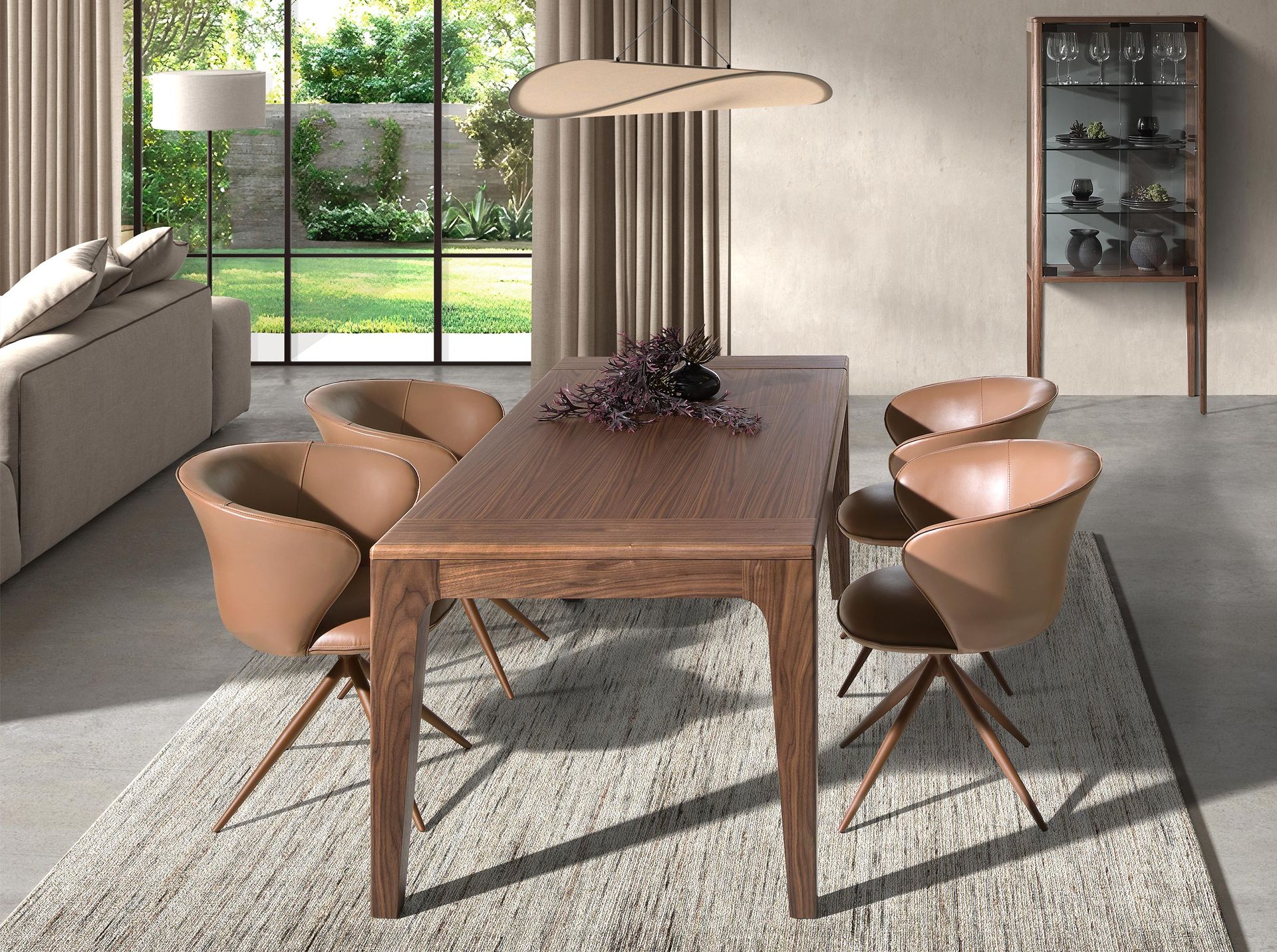 Table de salle à manger rectangulaire extensible en noyer – Angel Cerdá