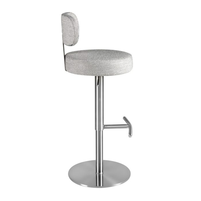 Tabouret pivotant en tissu gris clair marbré – Angel Cerdá